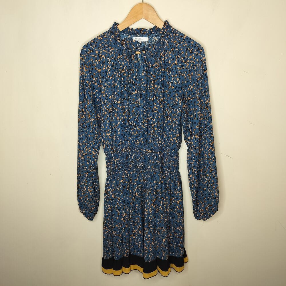 Current Air Smocked Waist Dress Floral Spotted Balloon Sleeve‎